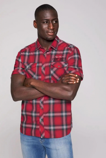 Camicia a quadri con ricamo...