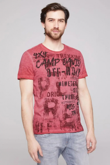 T-shirt tinta in olio con...